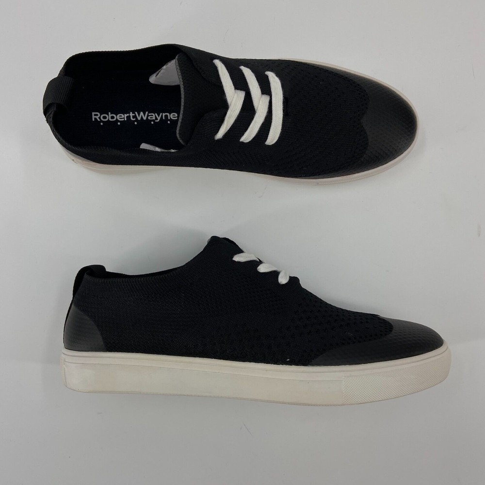Robert Wayne Shoes Men 9 Black White Casual Lace Up Datin Sneaker